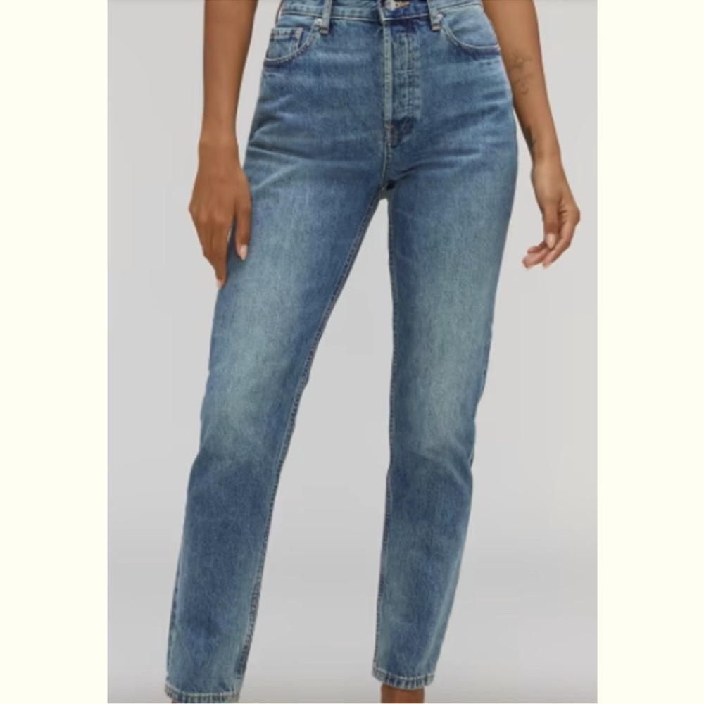 Everlane The 90's Cheeky Buttonfly Denim Jean Med Wash Blue 33 ankle NEW‎